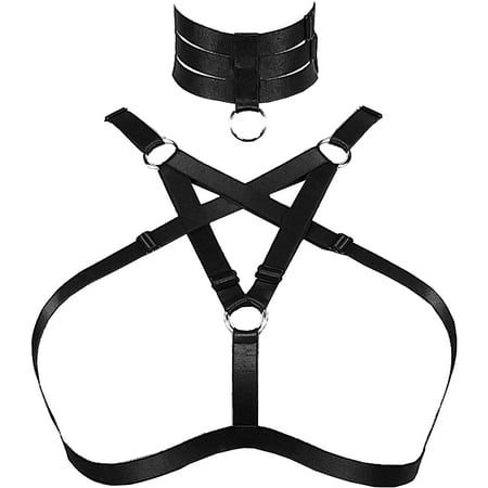Women Bondage Cage Bra Harness Elastic Hollow Out Strappy Bra Lingerie
