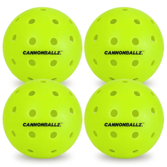 Cannonballz 40-Hole Outdoor Pickleballs, 4 Pack, Official Ball of the UPL
