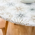 thumbnail image 2 of GFDYREE Round Vinyl Fitted Tablecloth with Flannel Backing Elastic Edge Plastic Table Cover - Fireworks - Waterproof Table Cloth Stain-Resistant Wipeable for 45"-56" Round Table, 2 of 7
