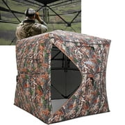 Skyhot Hunting Blind,58.3 inch 270 Degree See Through Ground Tent for 3 Persons with Carrying Bag
