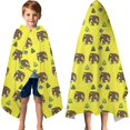 thumbnail image 3 of Yellow Bigfoot and Tree Pattern Hooded Bath Towel，60"x35" for Ages 3 To 12 Kids, Quick Dry Lightweight Soft Microfiber Hood Beach Towel Cover Up for Kids, 3 of 7