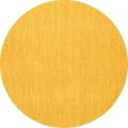 thumbnail image 1 of Ahgly Company Machine Washable Indoor Round Abstract Yellow Contemporary Area Rugs, 4' Round, 1 of 4