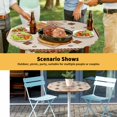 thumbnail image 6 of Elastic Fitted Round Tablecloth, Boho Geometric Waterproof Stretch Table Cover for 36"-44" Tables, Country Ethnic Nation Abstract Motifs Washable Outdoor Tablecloths for Patio, Picnic, Camping, 6 of 9