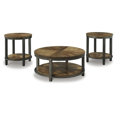 Signature Design by Ashley Casual Roybeck Table (Set of 3)  Light Brown/Bronze