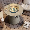 thumbnail image 4 of VENTOPYR 31.5'' Round Propane Fire Pit,40,000 BTU Concrete Fire Pit Table with Fire Glass, 4 of 6