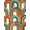 Orange, Pattern 1, variant on ODIKA 4'x6' Machine Washable Non-Slip Area Rug, 70s Burnt Orange High Traffic Rug, Orange, 1170916