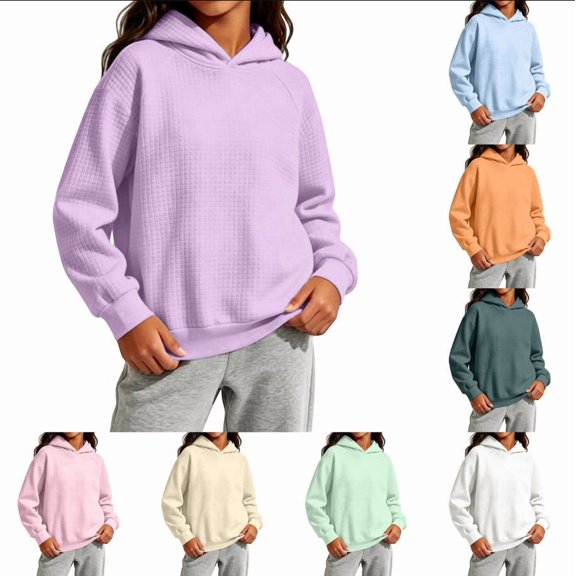 Vivcore Kids Knit Hoodie Casual Pullover Sweater Soft Cozy Hooded Sweatshirt for Toddlers and Children,Beige,120