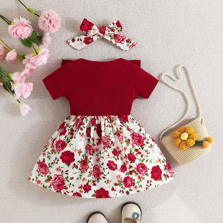 Gelikeya Baby Easter Dresses Cute Bowknot Design Girls Floral Summer Dress  Skirt Sleeveless Coat Headband 2 PC(Toddlers, Z02-, 18-24 Months) -  Walmart.com
