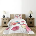 thumbnail image 4 of Ambesonne Unicorn Cat Quilted Bedspread Set 2 Pcs, Fantasy, Twin Size, Pink Multicolor, 4 of 5