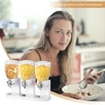 thumbnail image 6 of Triple Food Dispenser - 2L Dry Food Dispenser for Grains and Cereals in the Kitchen (White), 6 of 16