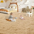 thumbnail image 5 of ZENELESS 10'x14' Light Brown Plush Shaggy Rug, Extra Large Soft Indoor Modern Fluffy Carpet for Stylish Home Decor, 5 of 8