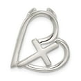 thumbnail image 3 of Sterling Silver Polished Cross Heart Pendant, 3 of 3