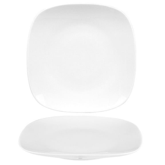 Porcelain Mimoza 8.5" x 8.5" Square White Porcelain Plate (Set of 4)