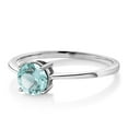 thumbnail image 5 of Gem Stone King 10K White Gold Sky Blue Topaz Solitaire Engagement Ring for Women (1.00 Cttw, Round 6MM, Gemstone November Birthstone, Available in Size 5,6,7,8,9), 5 of 5