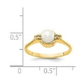 thumbnail image 2 of Solid 14k Yellow Gold 5mm Freshwater Cultured Pearl Diamond Ring Band Size 5.5 (.016 cttw.), 2 of 3