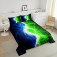 thumbnail image 3 of Black Green Blue Comforter Set Queen Lightning Pattern Gaming Bedding Sets Adult,Lightnings Abstract Art Down Comforter Game Room Decor,Hippie Modern Style Patchwork Duvet Insert, 3 of 6
