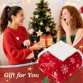 thumbnail image 6 of Red Sherpa Christmas Throw Blanket, Fuzzy Fluffy Soft Cozy Blanket, Fleece Flannel Plush Microfiber Blanket for Couch Bed Sofa (50" X 60",Red Snowflake), 6 of 8
