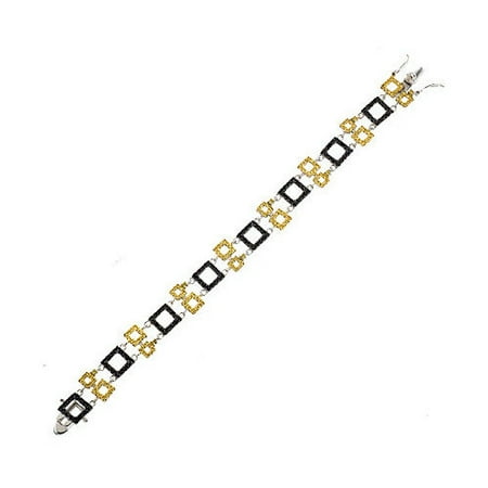 CZ Collections Kea's Yellow and Black Diamond Silver Bracelet