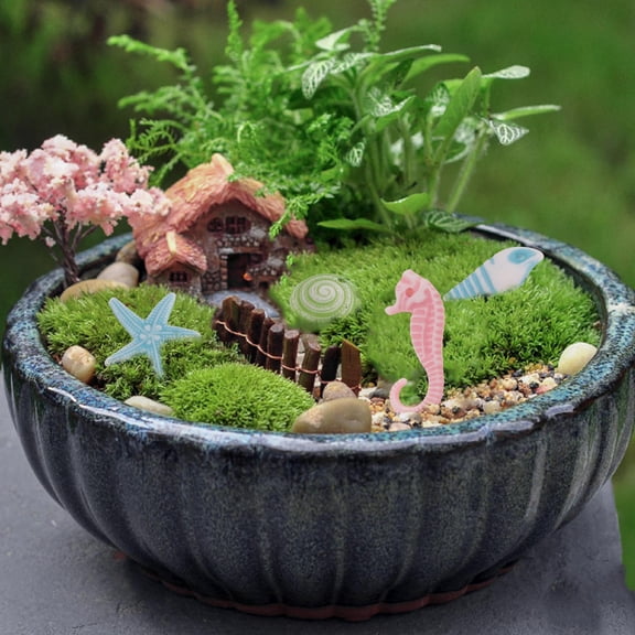 STRANDCHIC 100 Pcs Marine Animal Resin Ornaments, Multi Synthetic Resin Decorations for Yard, Garden and Landscape Design