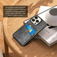 thumbnail image 5 of Luckycoin Leather Case for iPhone 15 Pro Max Protective Phone Cover with ID Credit Card Holder Slots - Black, 5 of 7