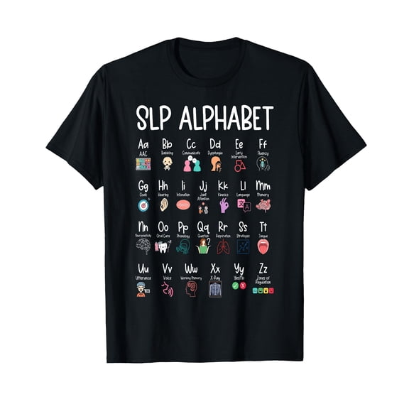 SLP Alphabet ABCs Speech Language Pathologist Speech Therapy T-Shirt