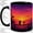 Black, variant on Tropical Sunset Accent Mug, 11oz Ceramic Coffee Cup for Beach Lovers