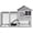 Gray, variant on BUTINGLALE Rabbit Hutch Chicken Coop Expandable Indoor Bunny Cage Outdoor Guinea Pig Cage with Run 51.6" L