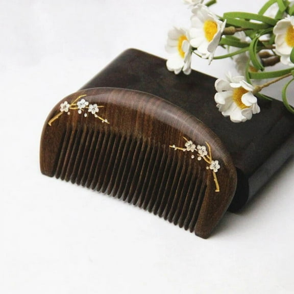Natural Wood Small Comb Structure Fine Tooth Hair Comb Anti-Static Head Acupuncture Point Massage Pocket Comb for Easy Carrying