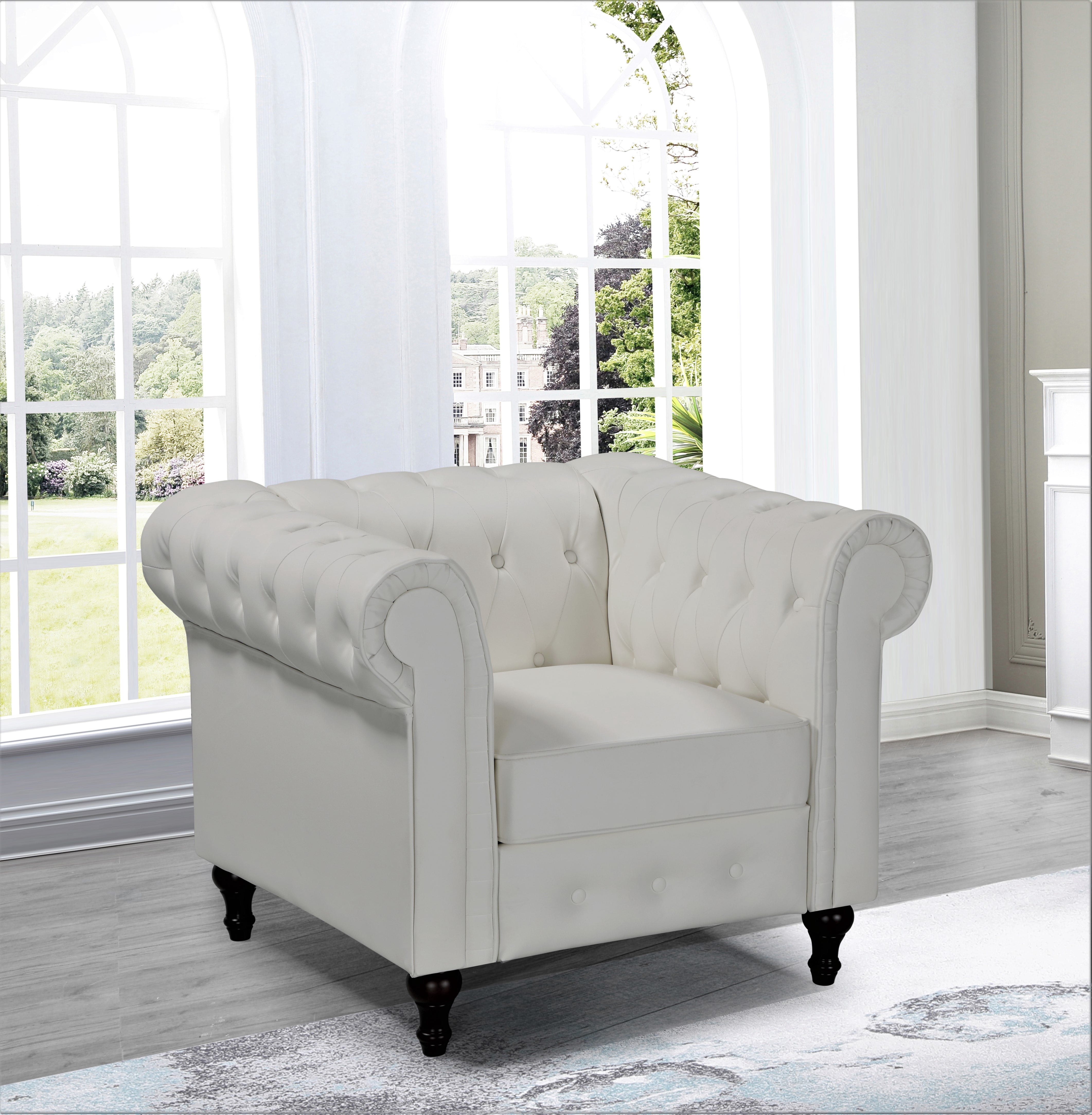 Oriskany Chesterfield Faux Leather Chair