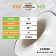thumbnail image 5 of SSBM Stretch Wrap 15 Inch x 1500 Feet 70 Gauge 8 Rolls Clear Heavy Duty Cast Hand Shrink Film for Packaging Moving Pallets, 5 of 6