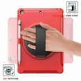 thumbnail image 4 of Dteck iPad 8th (2020)/ 7th Gen (2019) Case, Hybrid Shockproof Rugged Wtih Soft HD Screen Protecotor / Pencil Holder 3 Layer Armor Adjustable Hand Strap 360 Rotating Kickstand Cover, red, 4 of 10