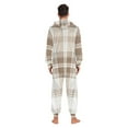 thumbnail image 7 of Brown and Beige Plaids Adult's Hoodie Onesie Jumpsuit One-Piece Pajamas with Zipper Unisex for Holiday M, 7 of 7
