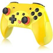 Angle View: Wireless Controller for Nintendo Switch/Switch Lite/OLED Game Console,Switch Controller for Kids,with Turbo, Motion,Dual Vibration,Back Mapping,Yellow