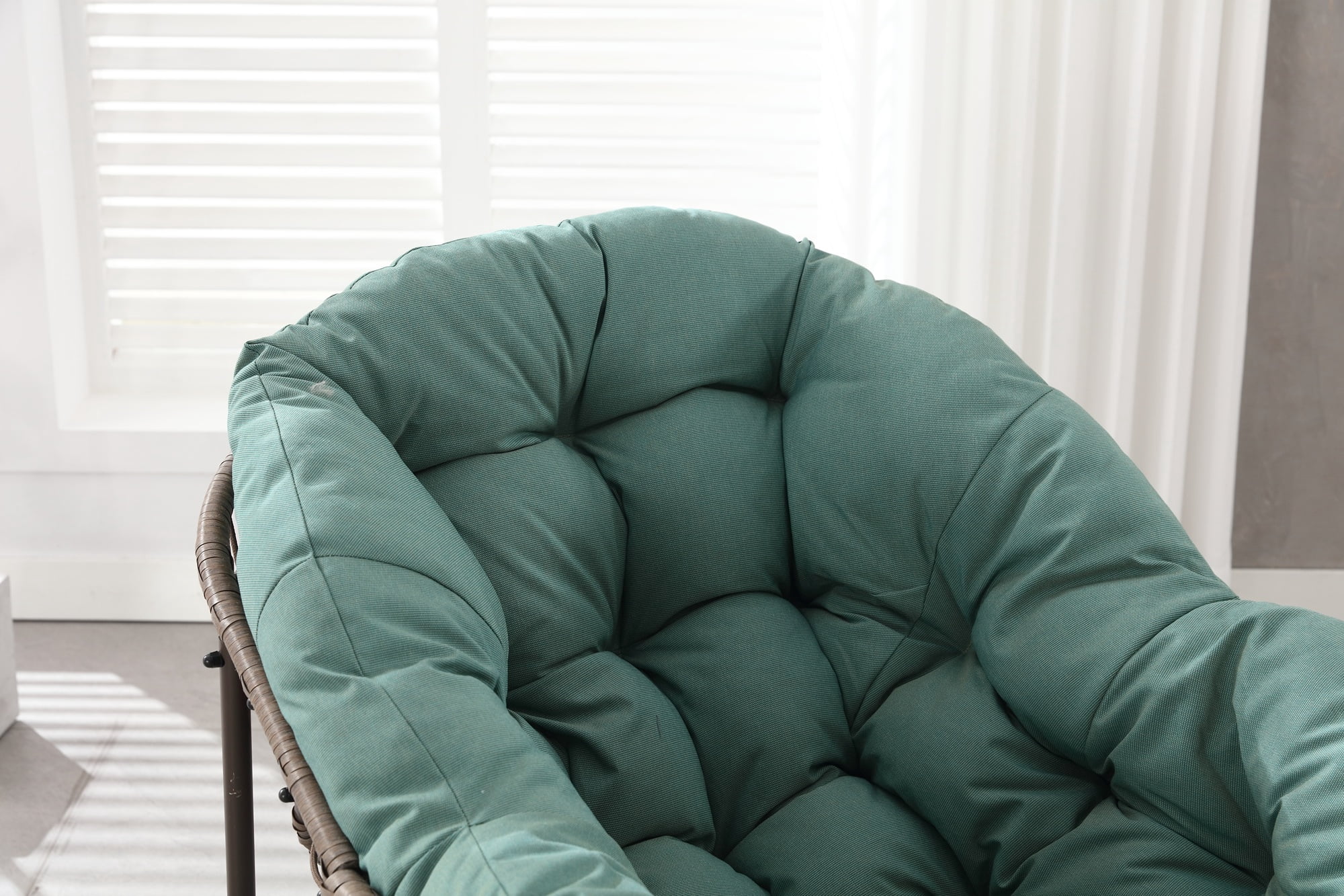 Outdoor Rattan Rocking Chair,Padded Cushion Rocker Recliner Chair Outdoor for Front Porch, Living Room, Patio, Garden