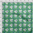 thumbnail image 4 of oneOone Velvet Green Fabric Asian Kawaii Rabbit Sewing Material Print Fabric By The Yard 58 Inch Wide, 4 of 4