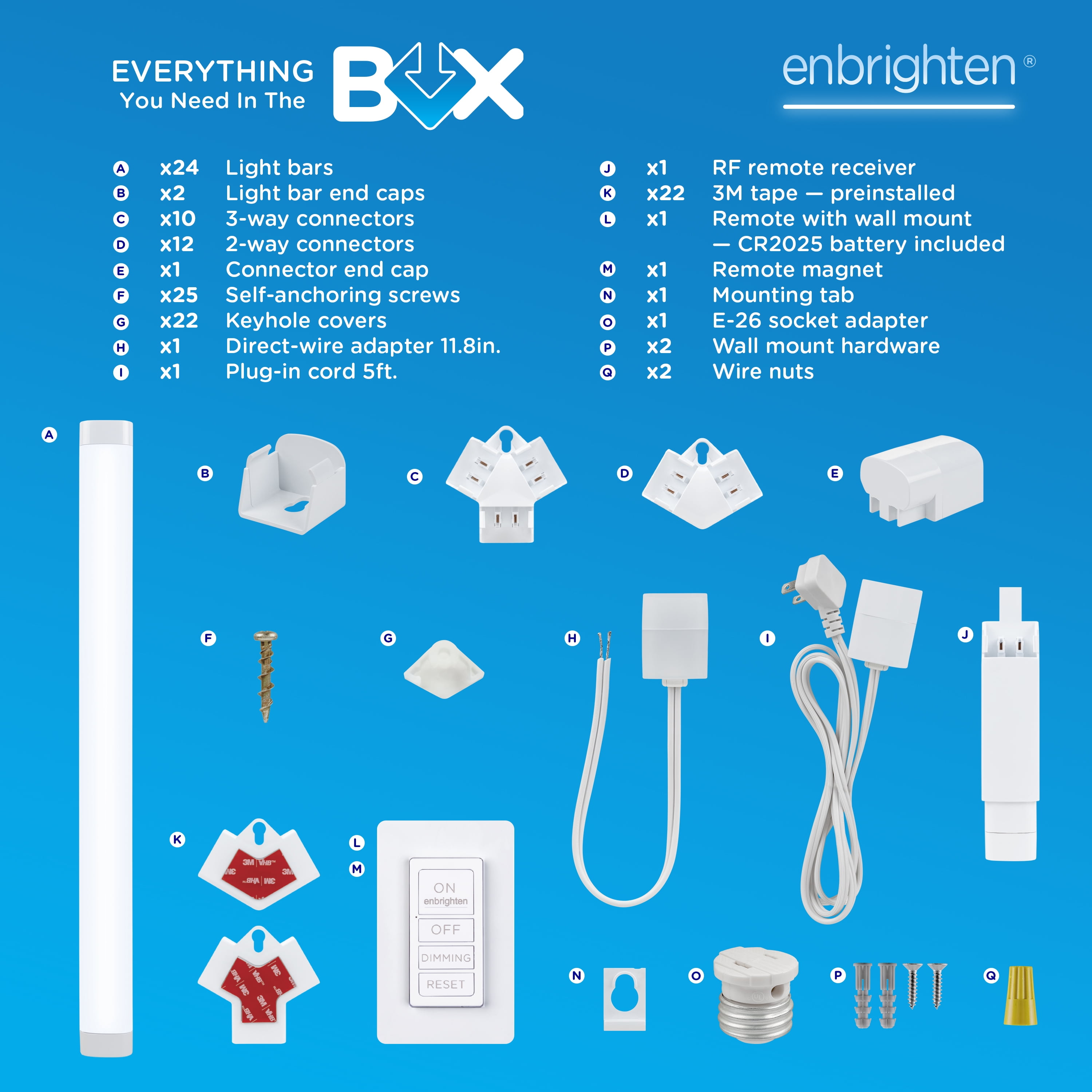 Enbrighten Ultrabrite Hexagon Garage Lights, 24 Bars, 5 Hex Lights, Dimmable with Remote, for Garage, Gym, Shop and More
