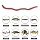 thumbnail image 1 of 50 Uds. De gusano rojo, señuelo suave, gusano de tierra, camarón, cebo de pesca de lubina (8cm, rojo y marrón), 1 of 5