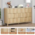 thumbnail image 4 of YOCWO Fluted 6 Drawer Dressers for Bedroom, 48" Wide Modern Chest of Drawer with 6 Big Drawers, Natural, 4 of 6