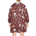 thumbnail image 2 of Wearable Oversized Blanket,Red Skull Guitar Music Pattern Wearable Blanket Hoodie for Adults,Cozy Hooded Blankets with Super Pockets,Super Warm Fuzzy Pullover for Women & Men, 2 of 6