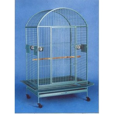 Green Vein Deluxe Extra Strong XX-Large 40"L x 30"W x 66.5" H Wrought Iron Castle Dome Top Parrot Bird Rolling Cage With Extra Strong 6mm Wire