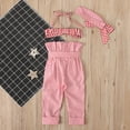 thumbnail image 6 of Odeerbi Baby Boy Girl Clothes Toddler Outfit Fashion Stripe Print Short Top Frenulum Bow Trousers Long Pants Headdress Suit Red, 6 of 9