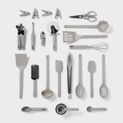 30pc Kitchen Utensil Set Gray - Room Essentials