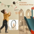 Swing Set Freestanding Bus Toy Frame with Slide and Basketball Hoop ...