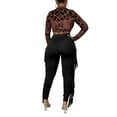 thumbnail image 4 of XFLWAM Women's High Waist Fringe Pants Bodycon Sweatpants Bodycon Casual Side Tassel Long Pencil Bottoms Solid Color Knitted Tassel Pants Black M, 4 of 9