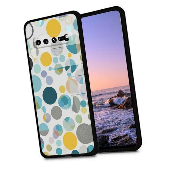 Compatible with Samsung Galaxy S10 Phone Case, Geometric-Circles-146 Case Men Women, Flexible Silicone Shockproof Case for Samsung Galaxy S10