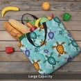 thumbnail image 4 of KLL Turtles And Sea Pattern Aesthetic Tote Bag for Women Beach Bag Shopping Bags Shoulder Bag Reusable Grocery Bags, 4 of 5