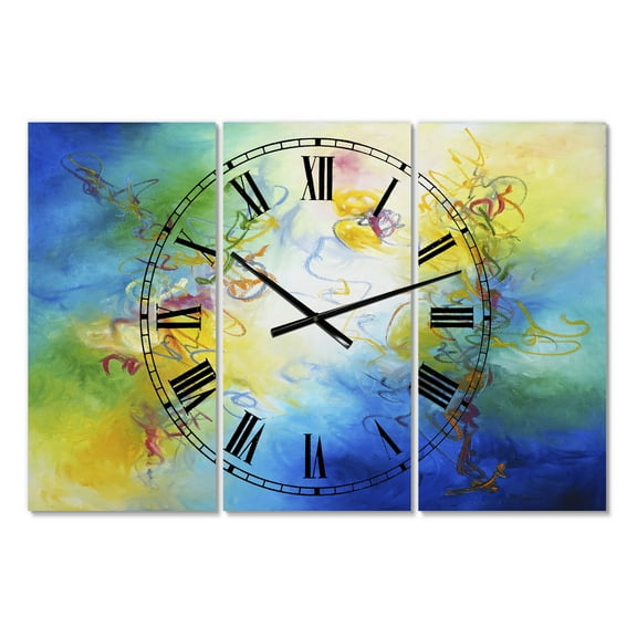 Designart 'Color Dances' Oversized Modern Wall Clock
