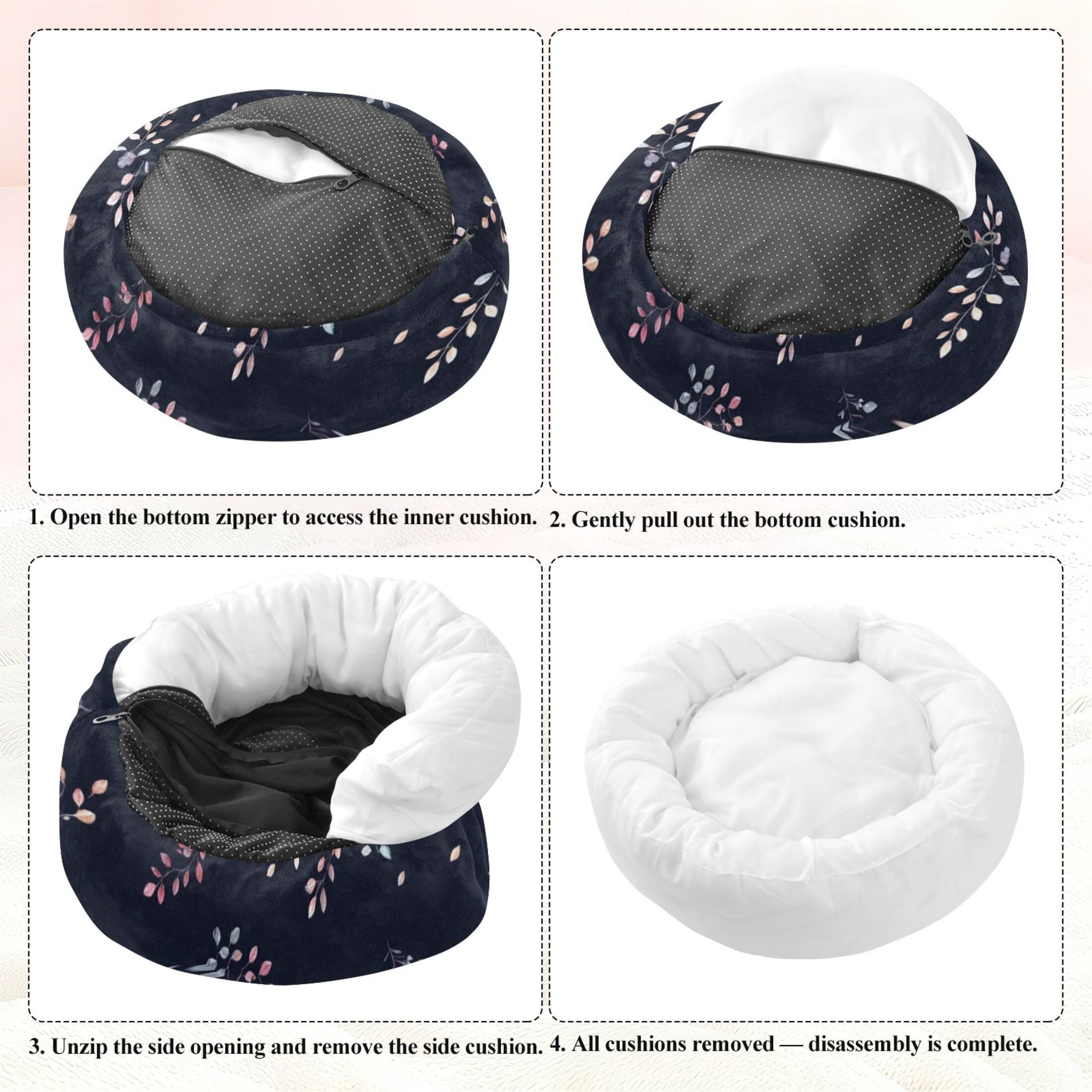 Pet Bed Pet Mat Cozy Removable & Washable Comfort For Cats And Dogs Soft Colors Simple Lines