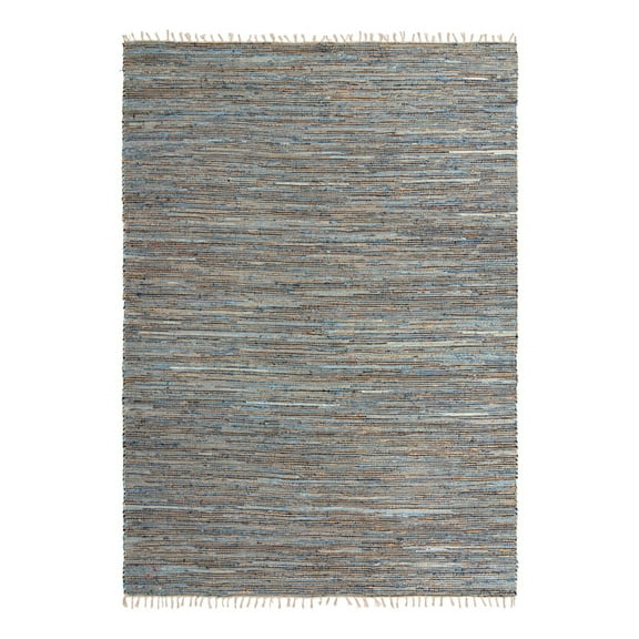 Unique Loom Chindi Jute Collection Area Rug (10' x 14' 1" Rectangle Blue/Navy Blue)