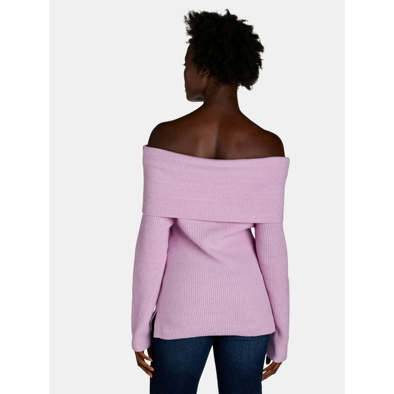Time and Tru Women s Off Shoulder Sweater